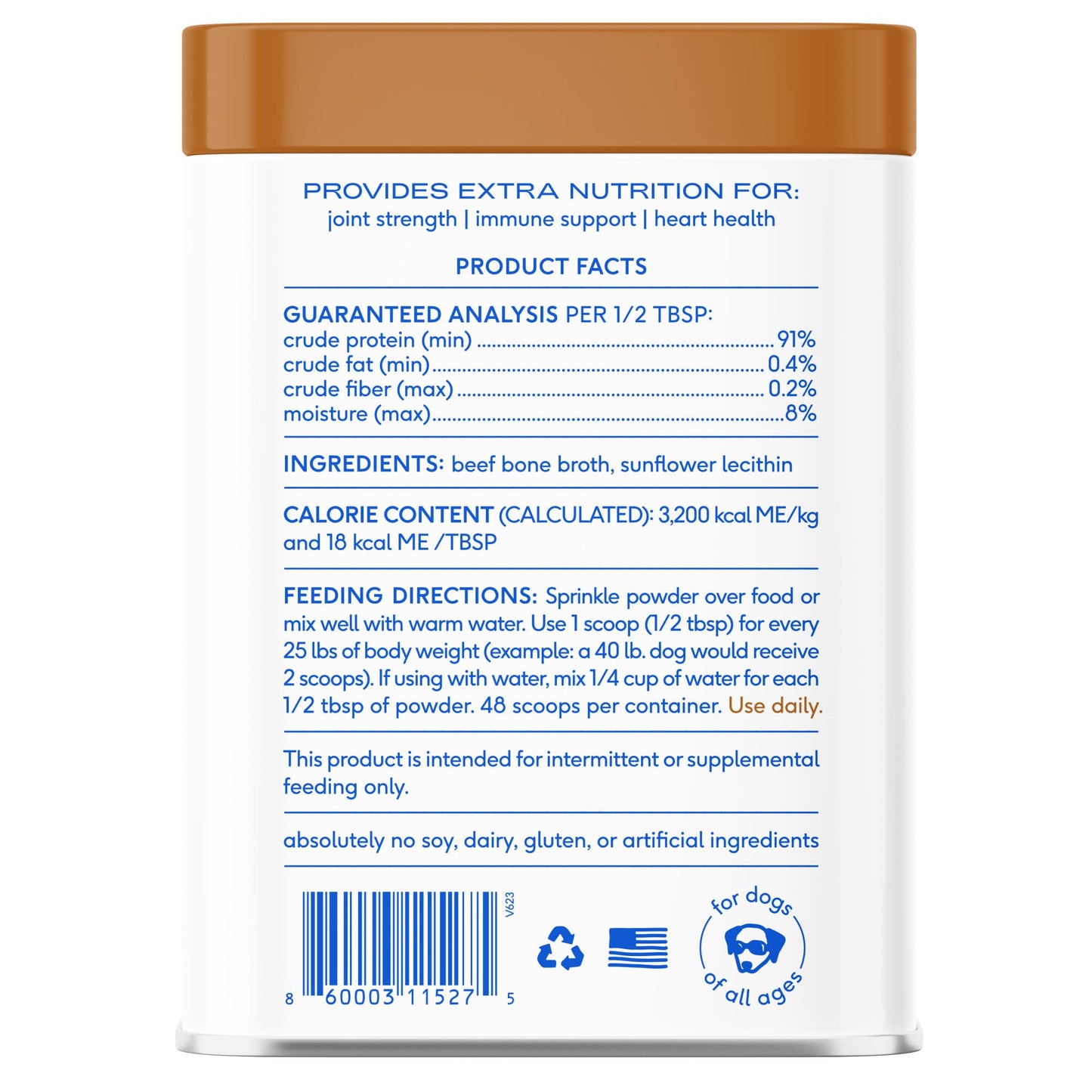 Beef Bone Broth Powder, Grain-Free Food Topper