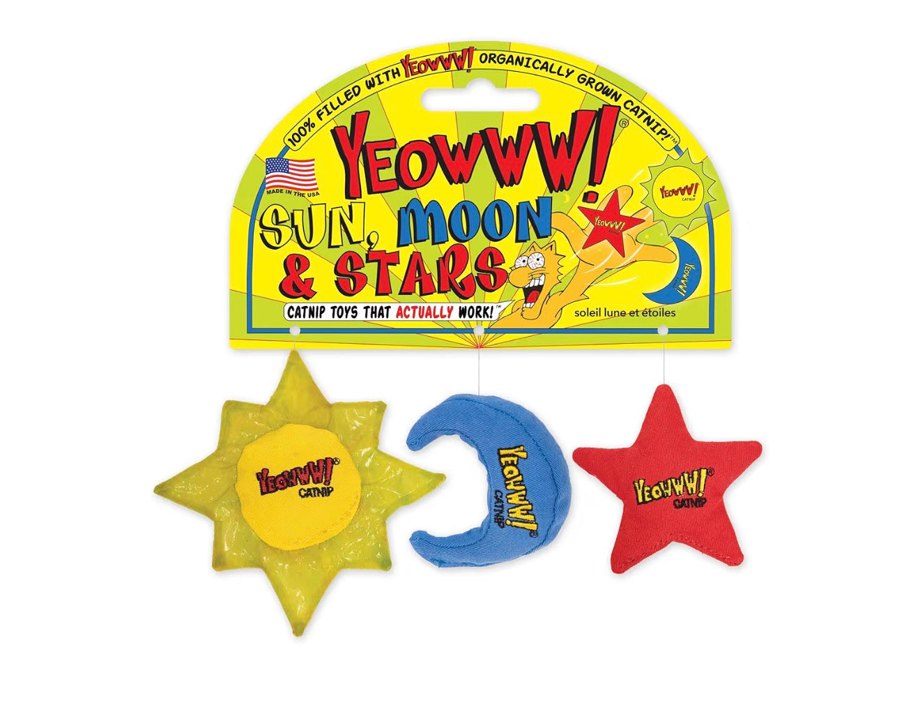 Yeowww Sun, Moon, Star Catnip Toy