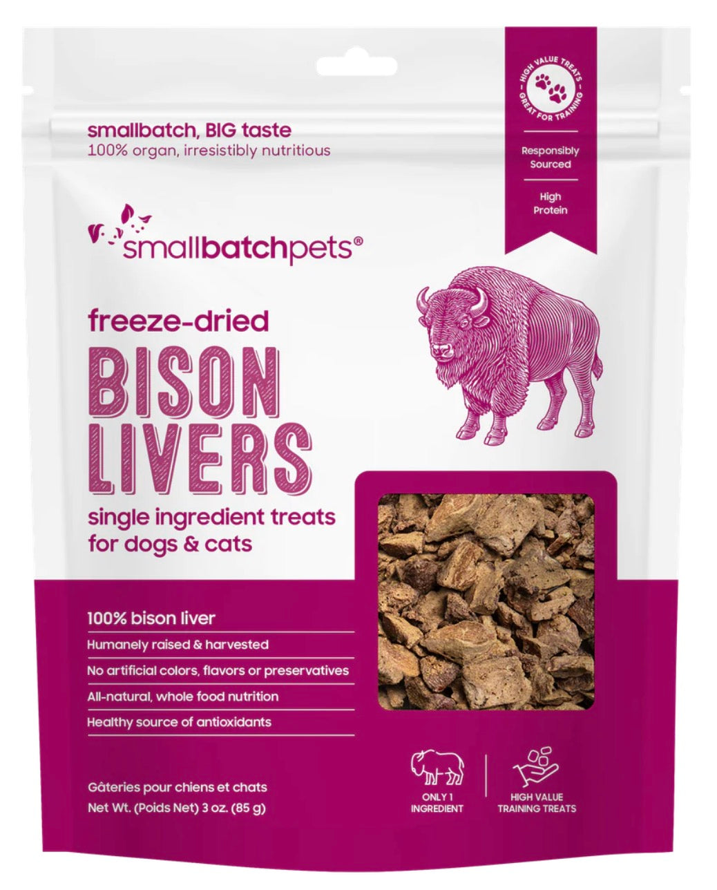 Small Batch Freeze Dried Bison Liver 3oz
