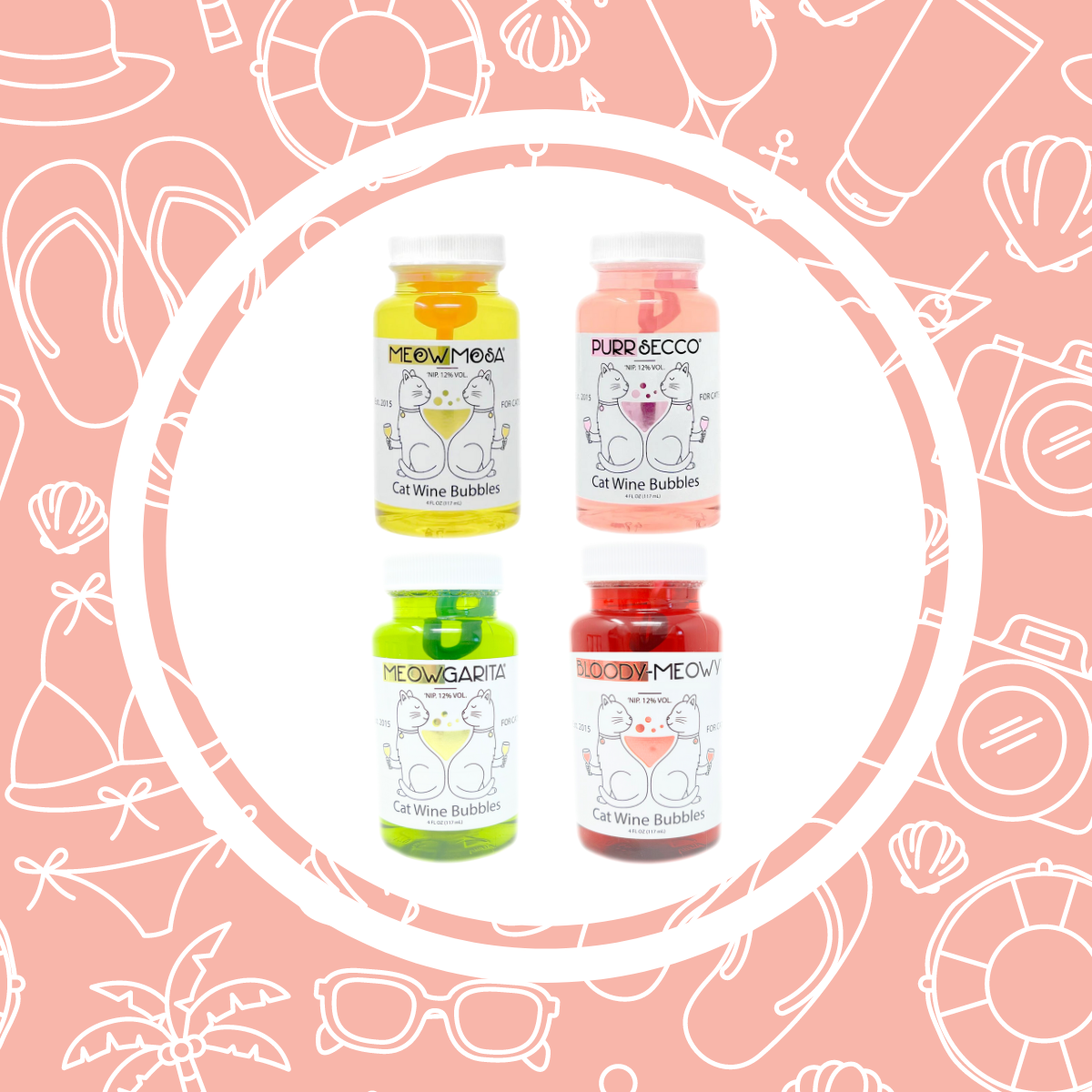 Meowmosa Cat Wine Bubbles Non-Toxic Catnip Bubbles for Cats