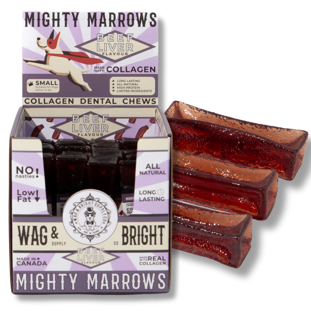 Mighty Marrows Collagen Dental Chew - Beef Liver - Small