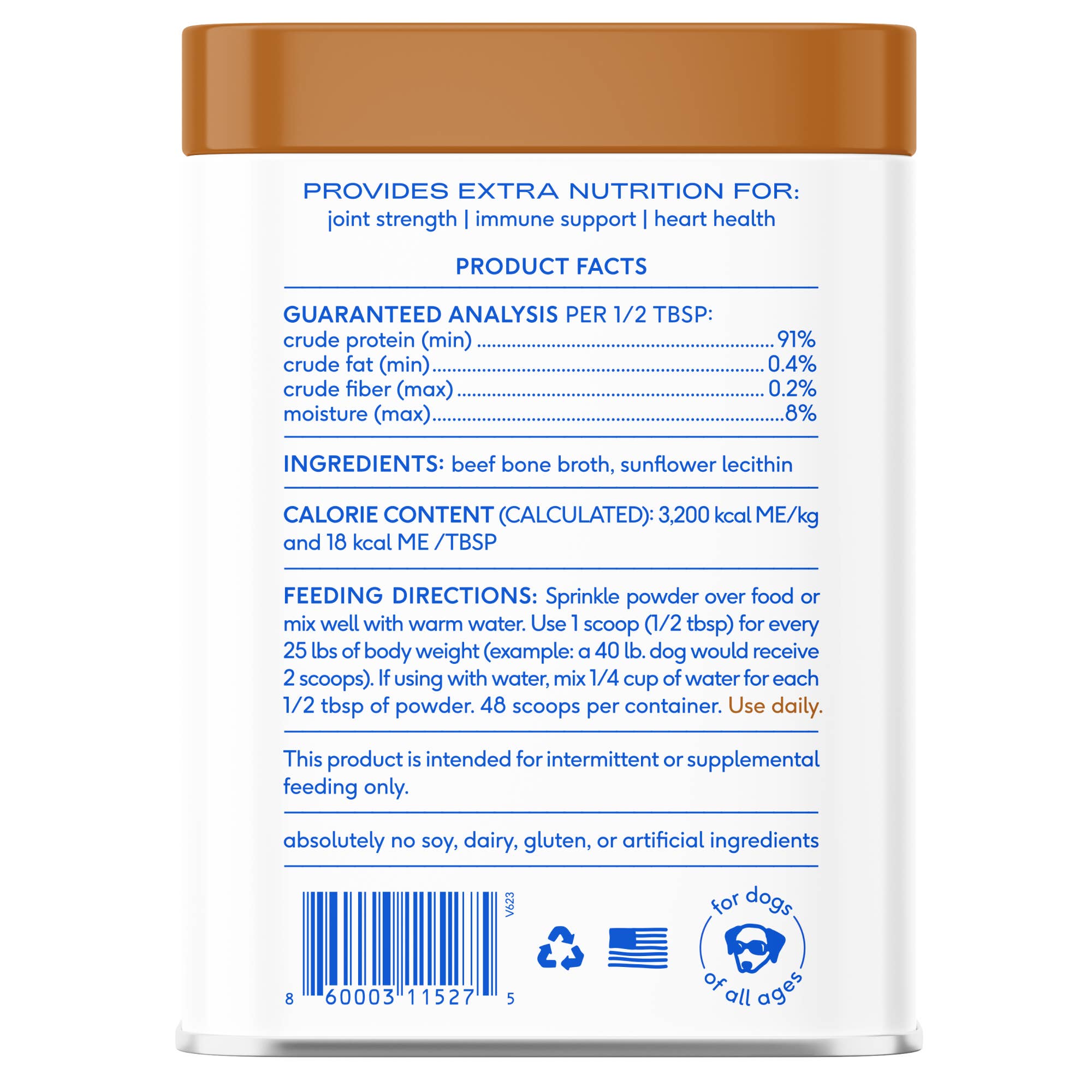 Beef Bone Broth Powder, Grain-Free Food Topper
