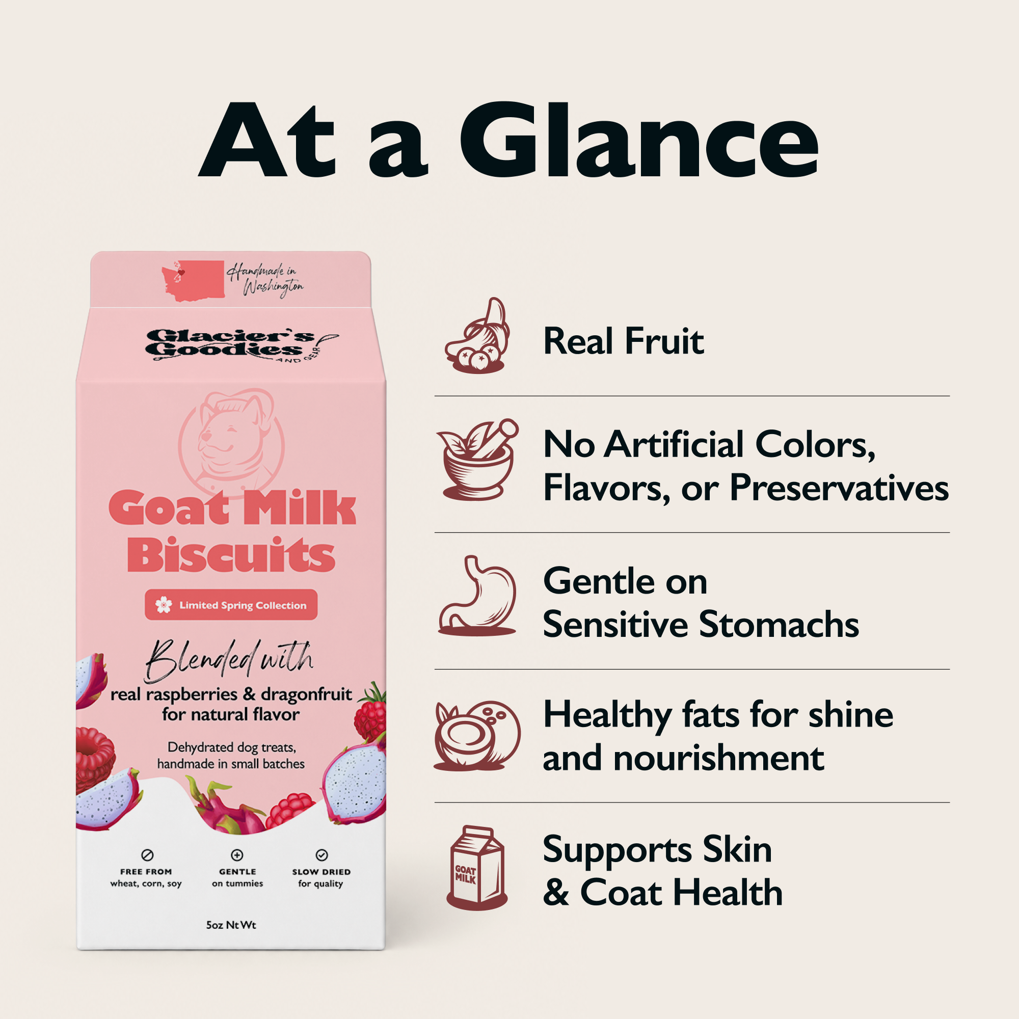 Goat Milk Dog Treats — Dragonfruit & Raspberry (Limited)