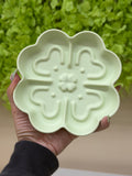 Spring Cat Village Handmade Ceramic Feeder 🐱 🐶 Lucky Clover 🍀