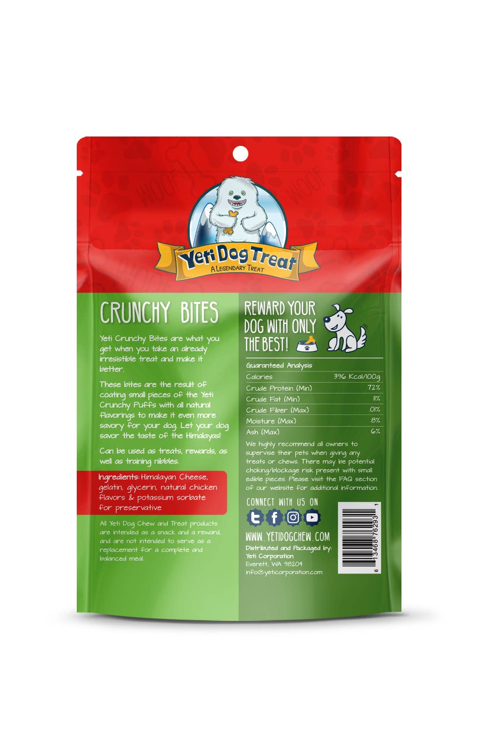 Yeti Pork Crunchy Bites Himalayan Yak Cheese Dog Treats