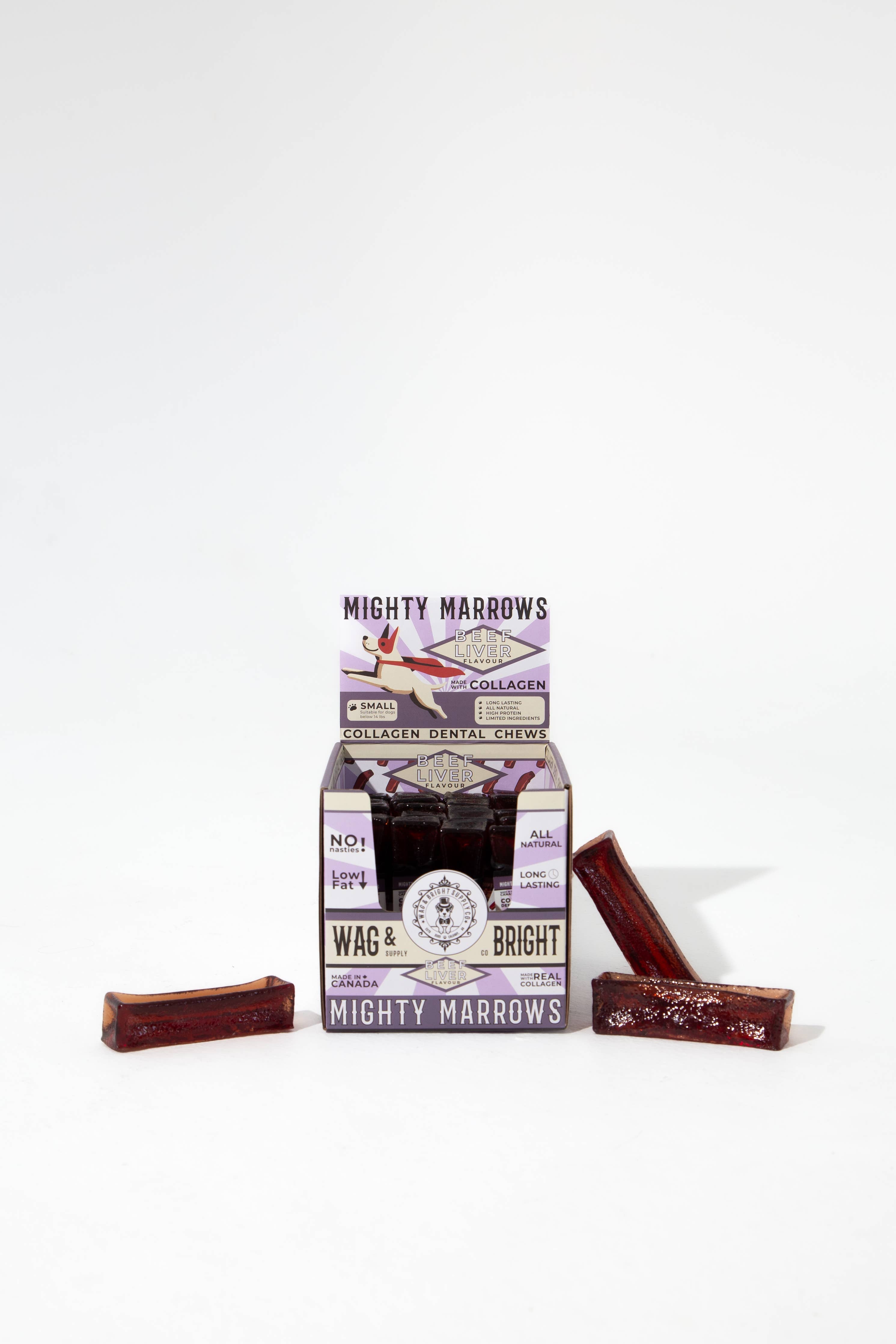 Mighty Marrows Collagen Dental Chew - Beef Liver - Small