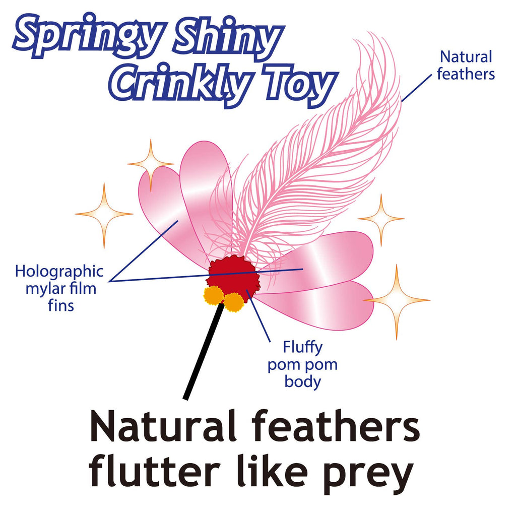 Crinkly Critters Fluttery Fish Cat Wand