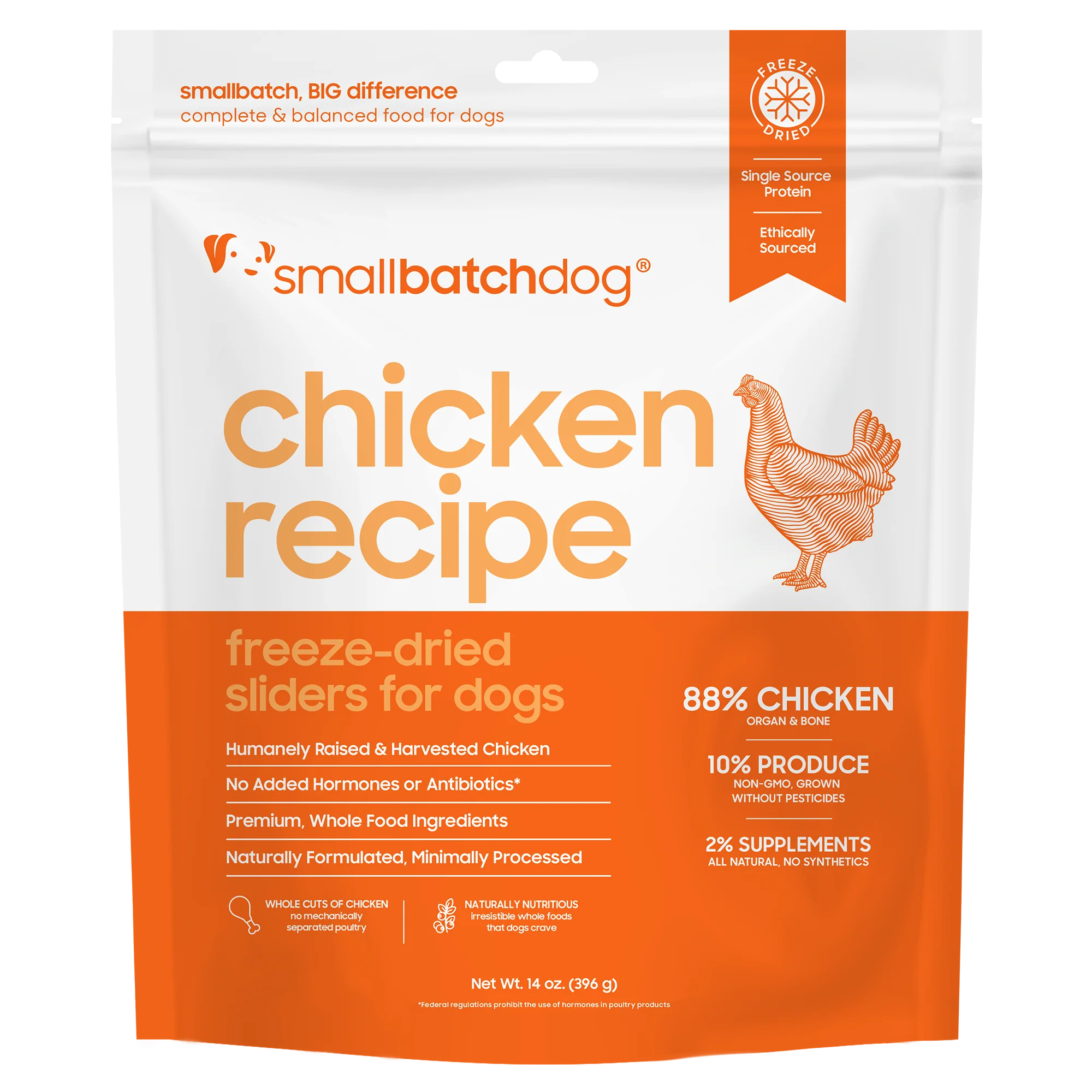 Small Batch Freeze Dried Raw Chicken Sliders 🐶 14oz