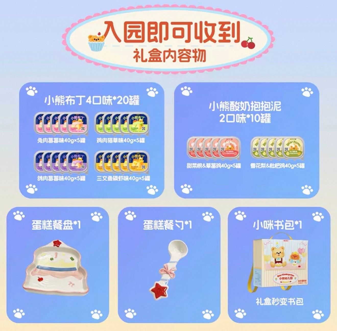 The Cats Travel Bear Kindergarten Dessert Party Set 🐱