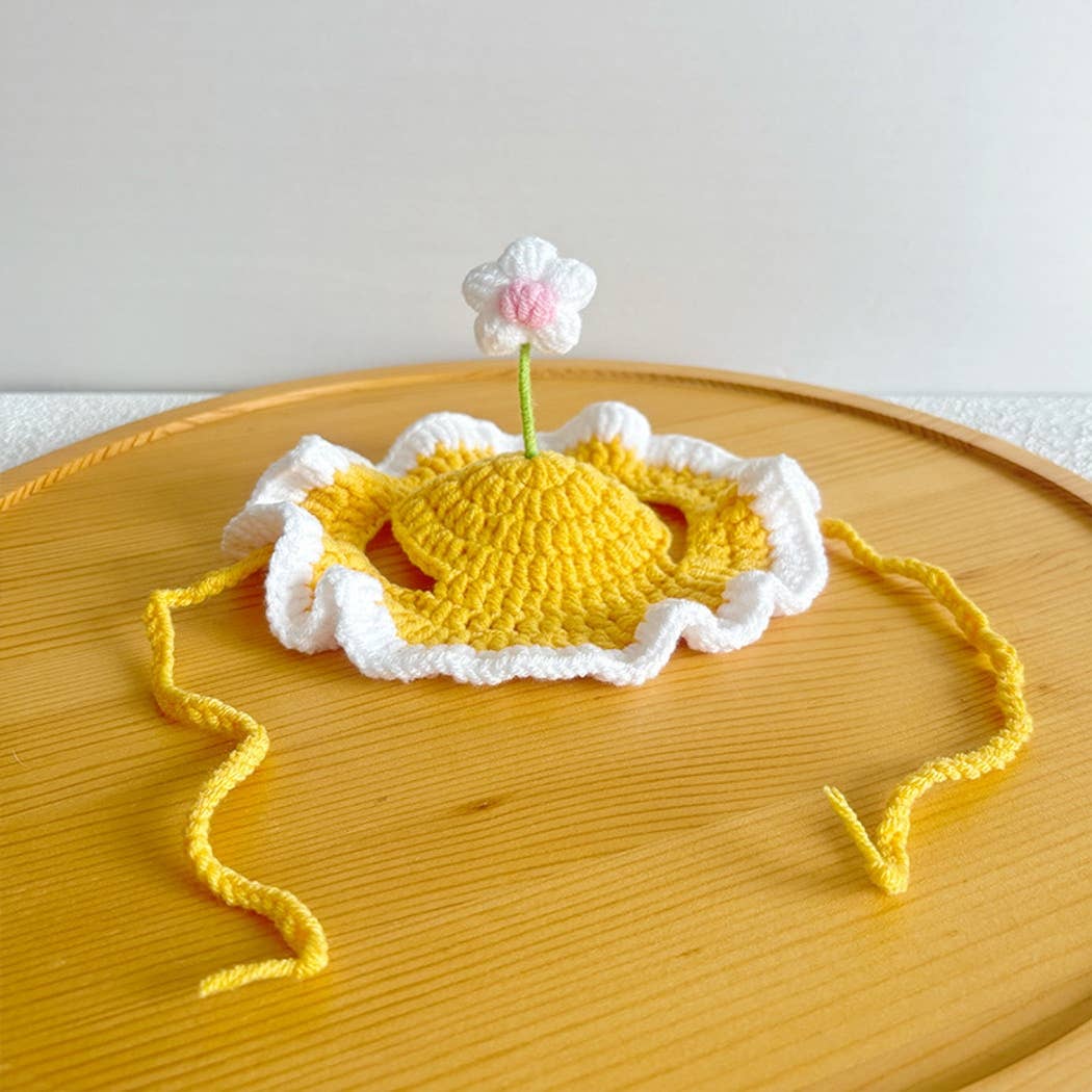 Ozzie - Flower Accent Ruffle Edge Pet Hat