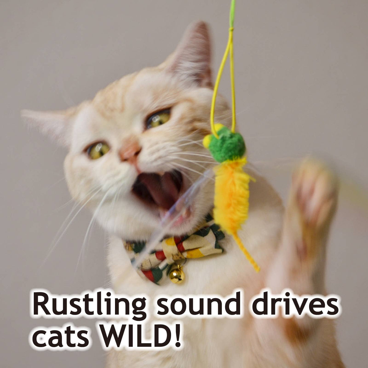 Crinkly Critters Bouncy Bee Adjustable Cat Wand