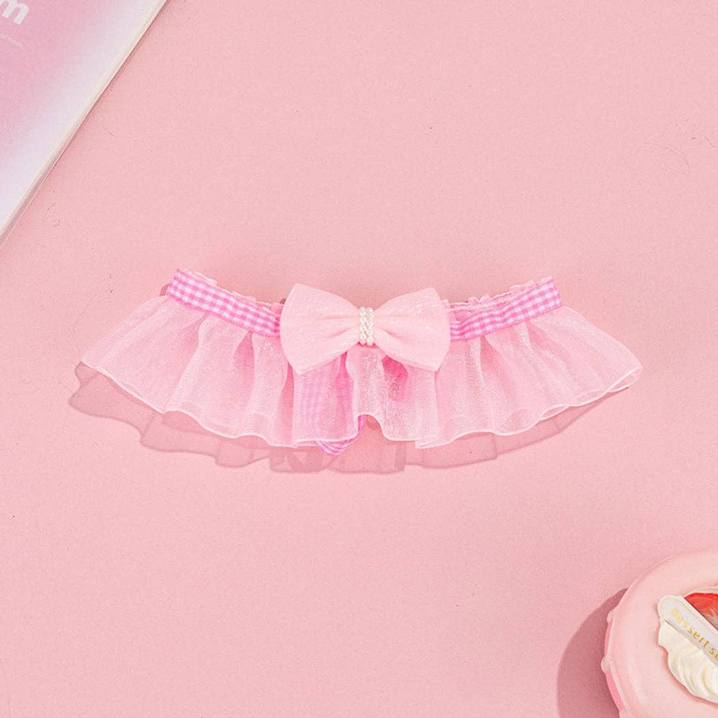 Mokka - Sheer Ruffled Bow Cat Collar