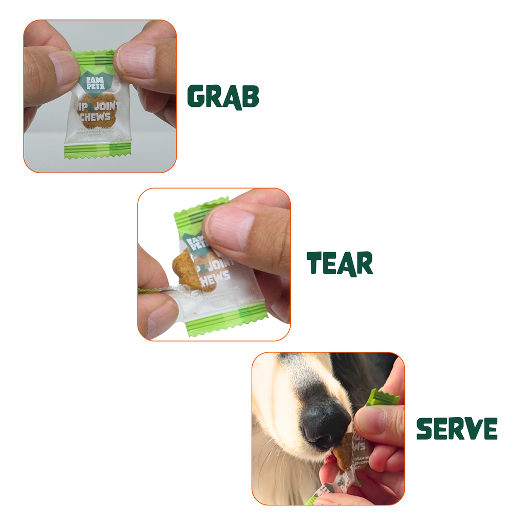 Hip & Joint Soft Chews for Dogs - Glucosamine, MSM, Chondroitin