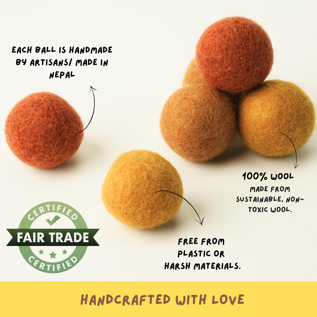Wool Felt Cat Toy Balls – Handmade Natural Cat Toy Set