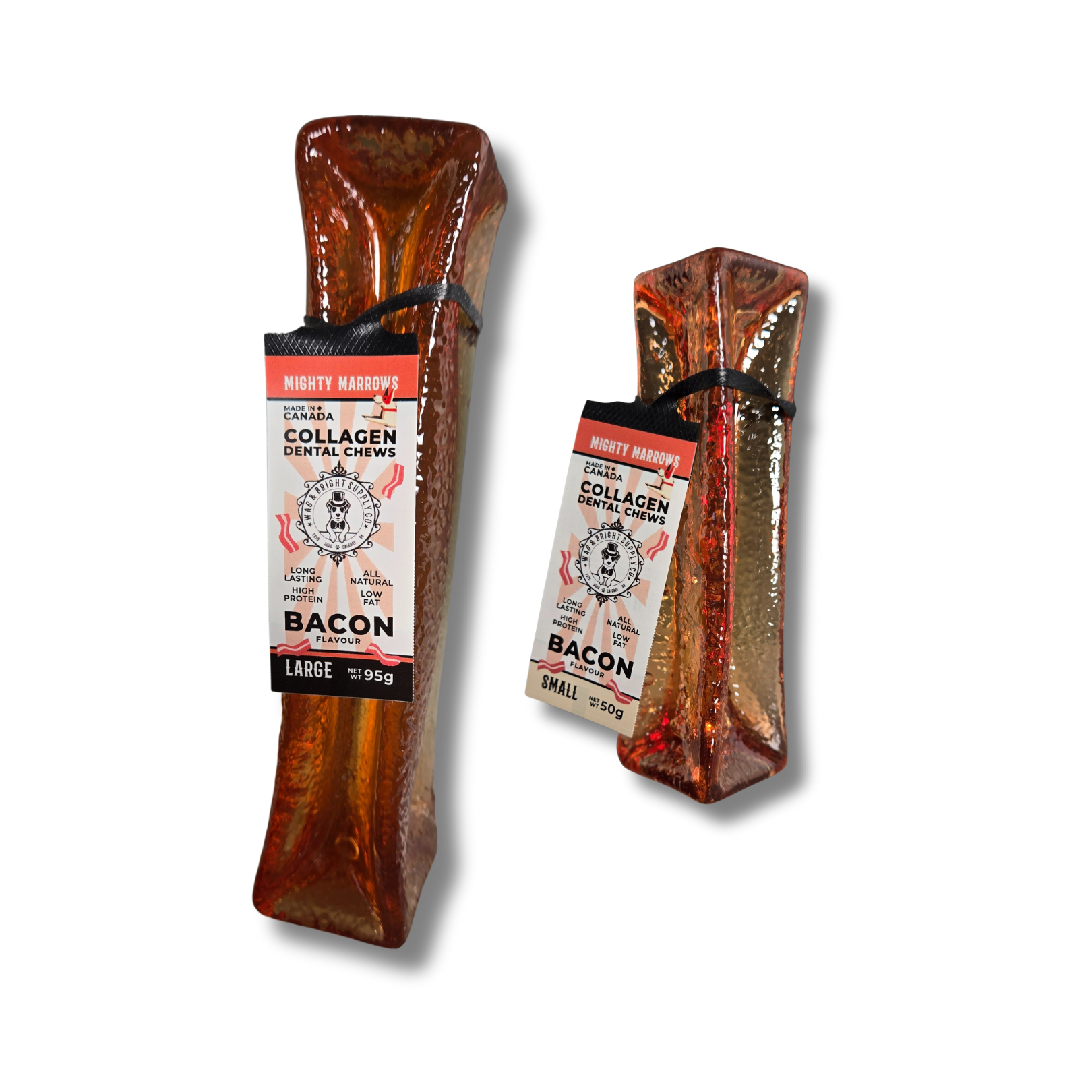 Mighty Marrows Collagen Dental Chew - Bacon - Small