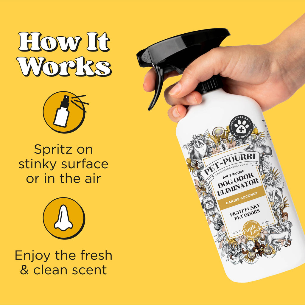 Pet~Pourri Dog Canine Coconut Air + Fabric Odor Refresher