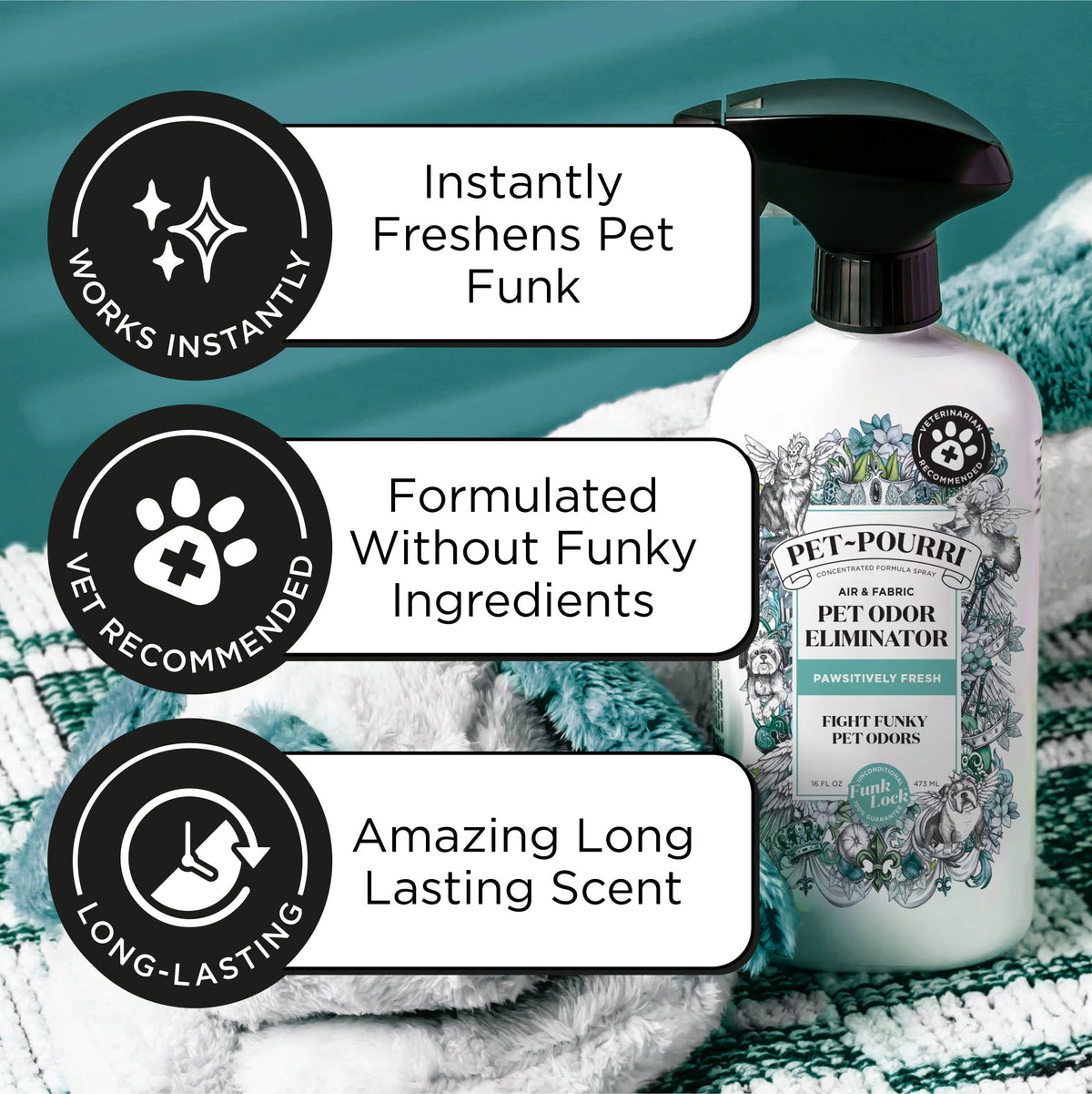 Pet~Pourri Pawsitively Fresh Air+Fabric Odor Refresher 16oz