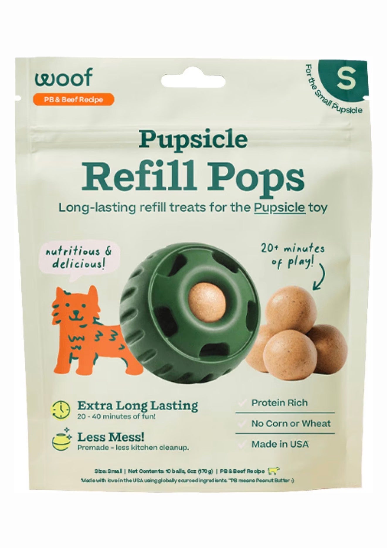 Woof Pupsicle Pop Refills Lickable Dog Treat 7 or 10 Count