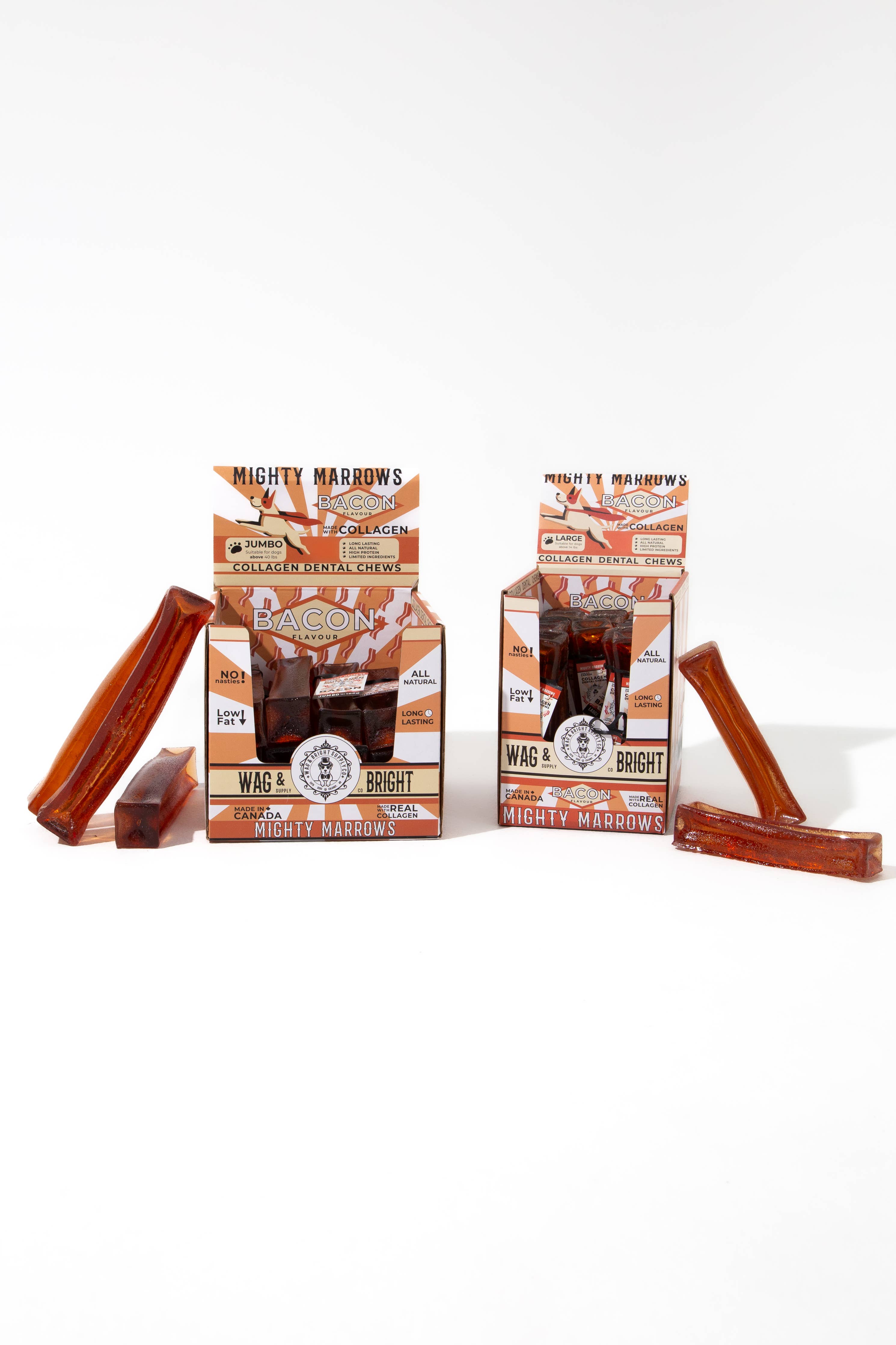 Mighty Marrows Collagen Dental Chew - Bacon - Small