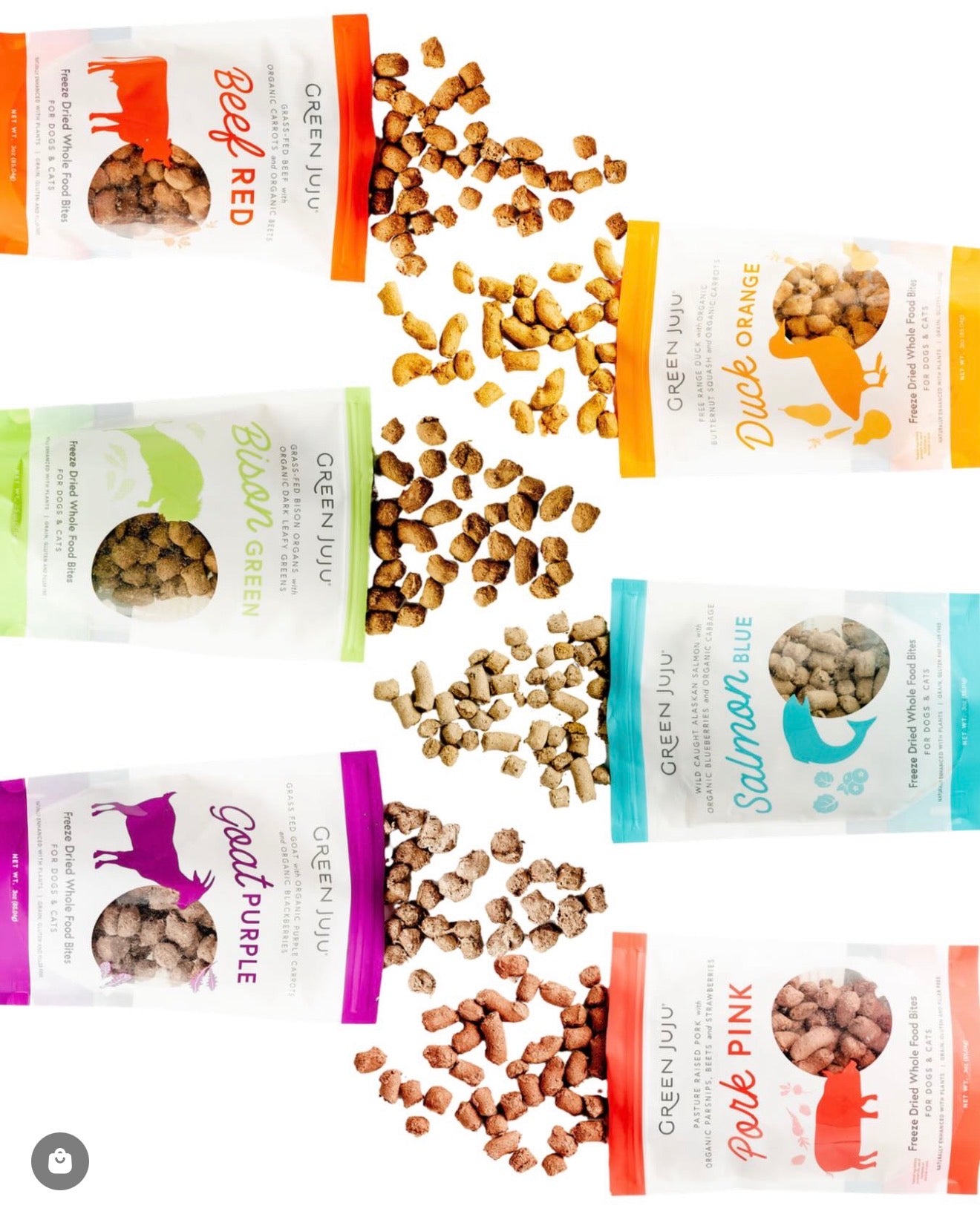 Green JuJu Freeze Dried Whole Food bites for Cat and Dogs