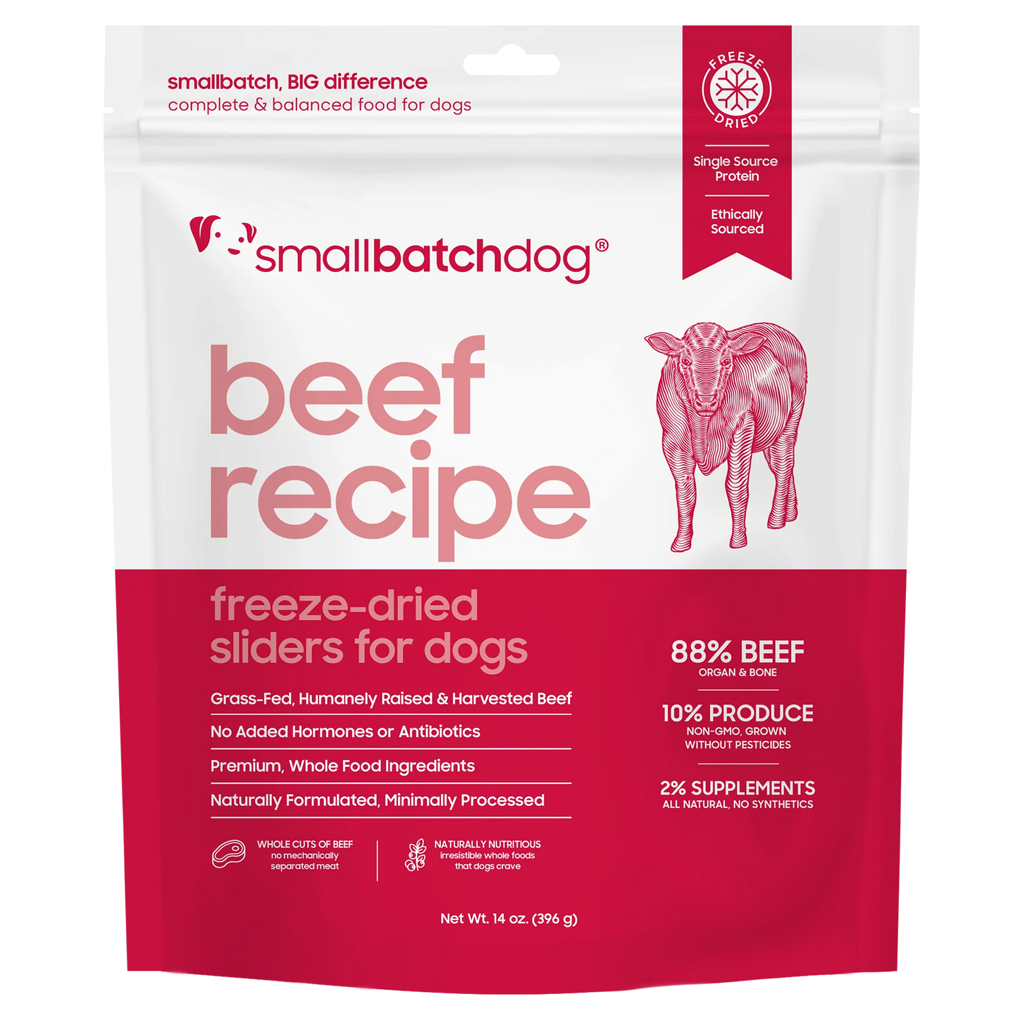 Small Batch Freeze Dried Raw Beef Sliders 🐶 14oz