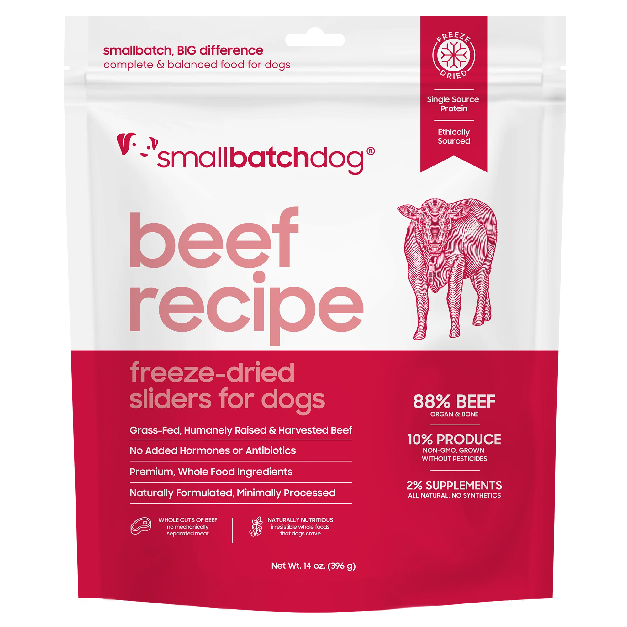 Small Batch Freeze Dried Raw Beef Sliders 🐶 14oz