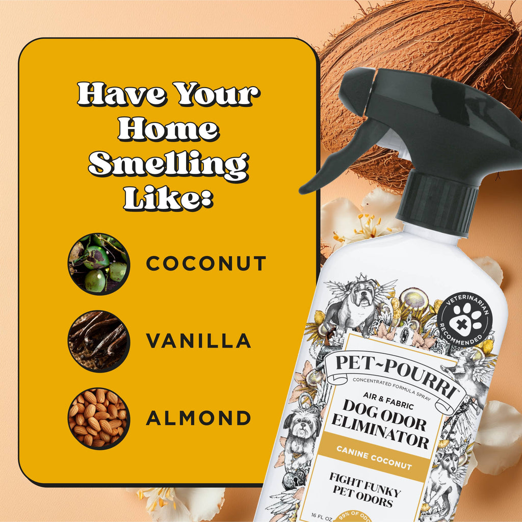 Pet~Pourri Dog Canine Coconut Air + Fabric Odor Refresher