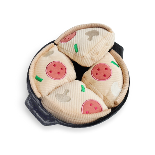 DEEP DISH PIZZA // ENRICHMENT DOG TOY // Squeaky + Snuffle