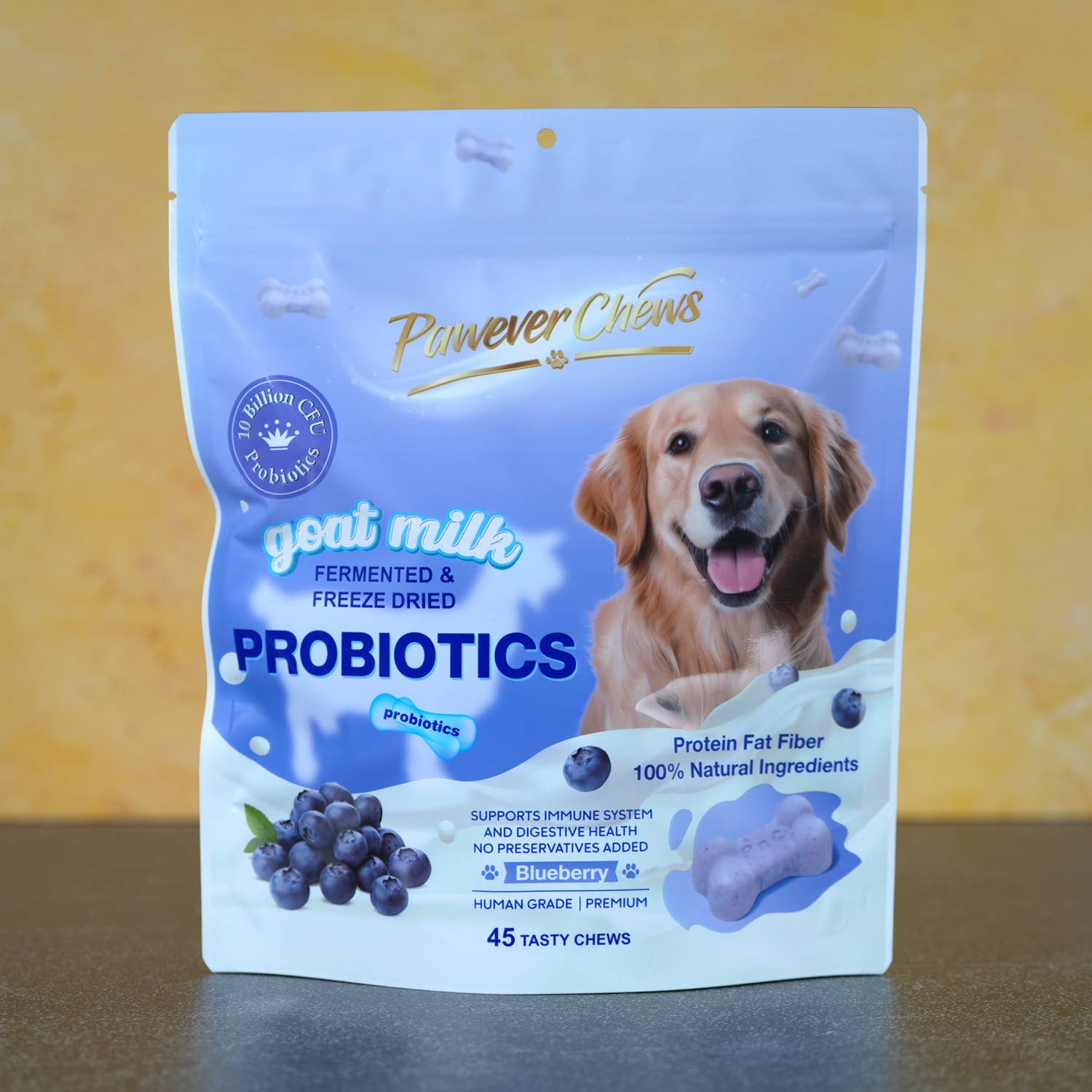 PAWEVER CHEWS® s Goat Milk Fermented Probiotic Blueberry
