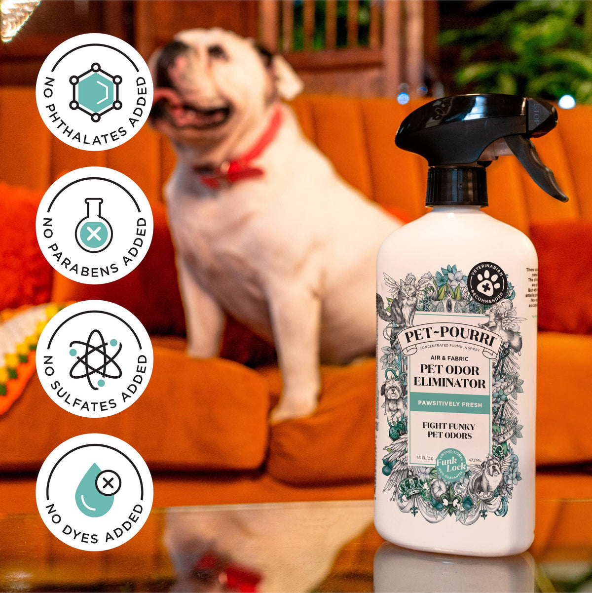 Pet~Pourri Pawsitively Fresh Air+Fabric Odor Refresher 16oz