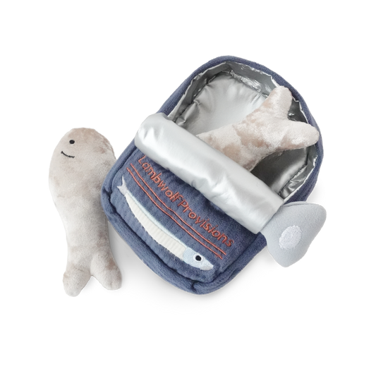 SARDINES // ENRICHMENT DOG TOY // Squeaky + Snuffle Toy