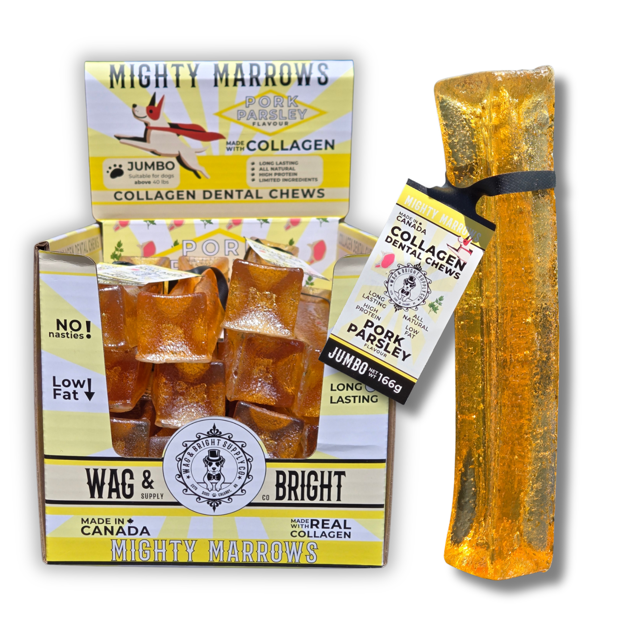 Mighty Marrows Collagen Dental Chew - Pork Parsley - Small