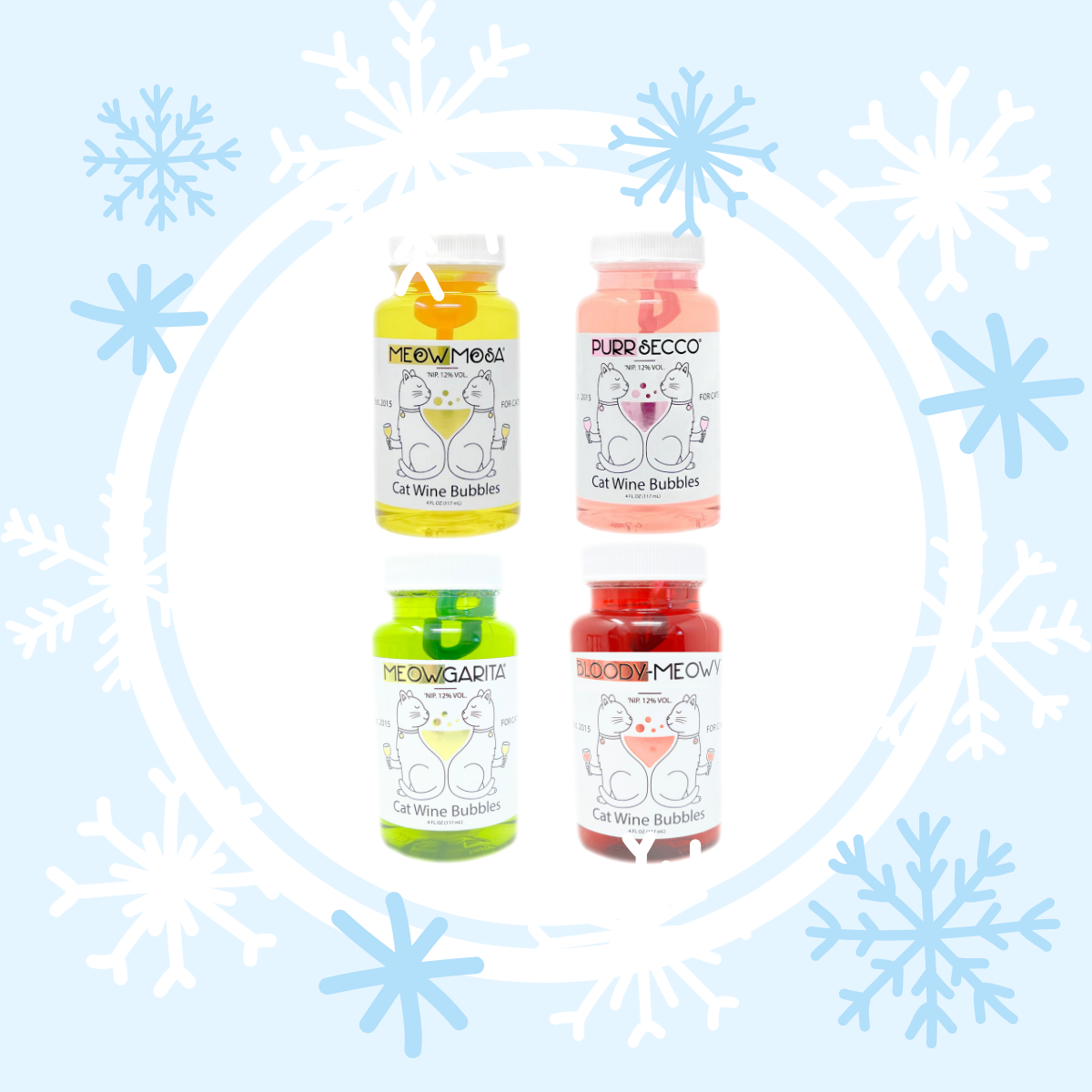 Meowmosa Cat Wine Bubbles Non-Toxic Catnip Bubbles for Cats