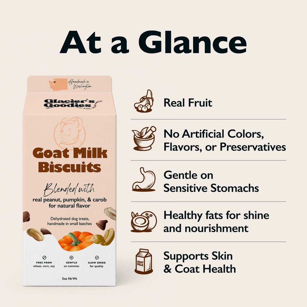 Goat Milk Dog Treats — Peanut, Pumpkin, and Carob