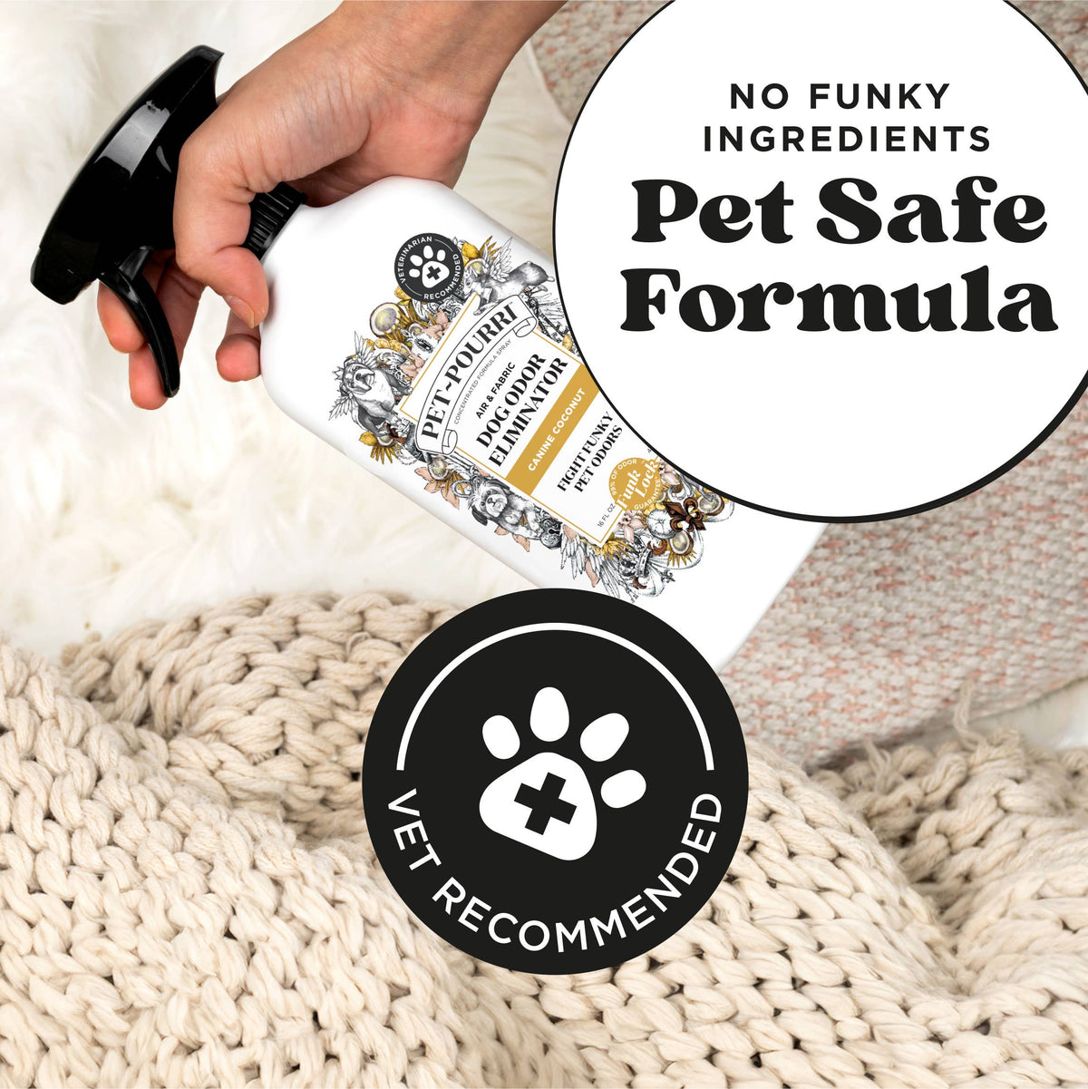 Pet~Pourri Dog Canine Coconut Air + Fabric Odor Refresher