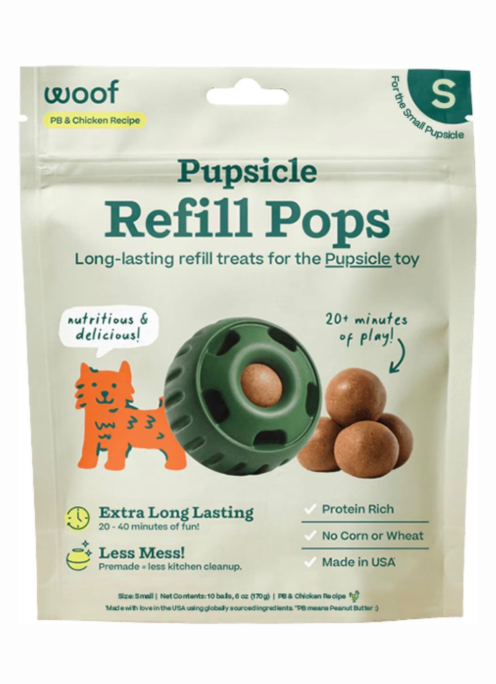 Woof Pupsicle Pop Refills Lickable Dog Treat 7 or 10 Count