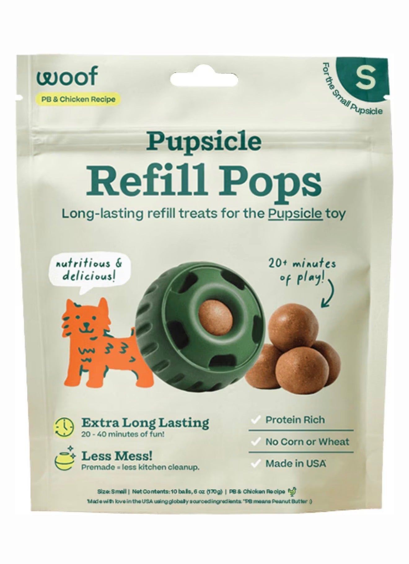 Woof Pupsicle Pop Refills Lickable Dog Treat 7 or 10 Count