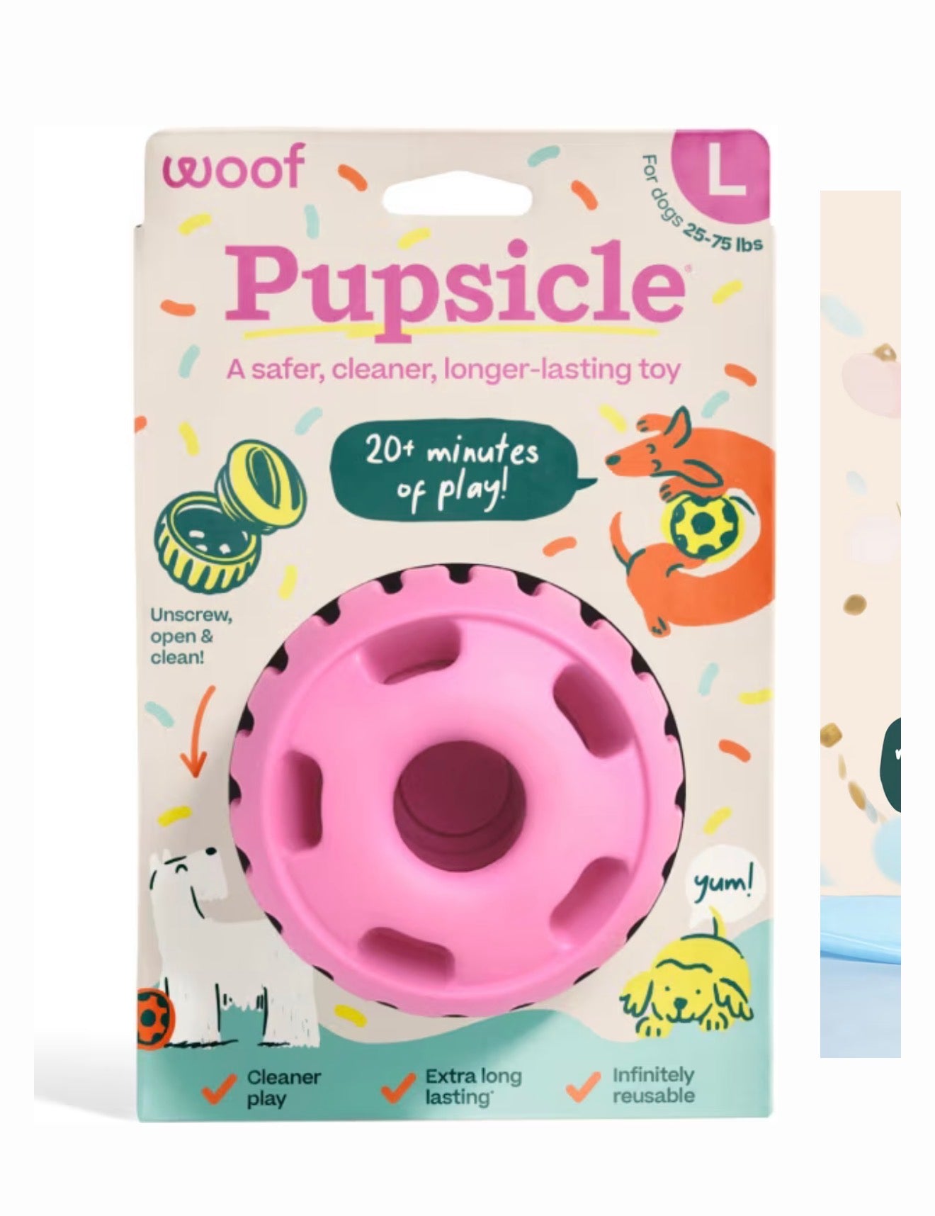 Woof Pupsicle Treat Dispensing Doy Toy Pink