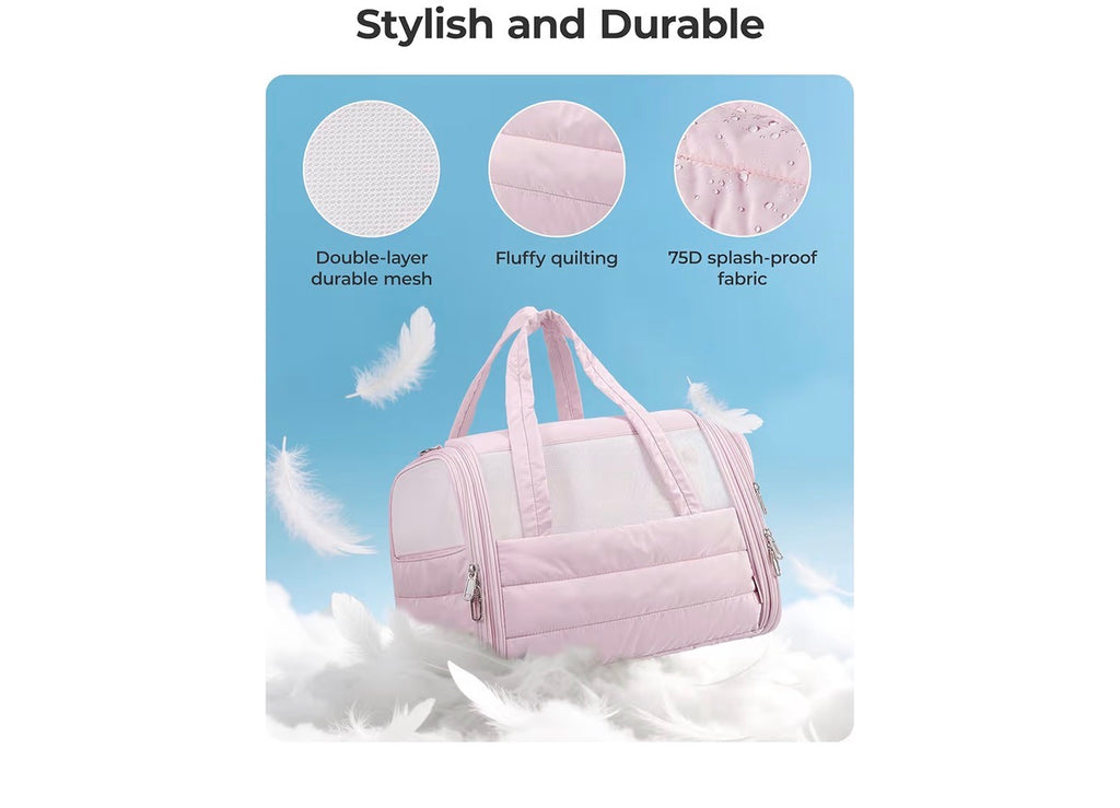 BagSmart Pet Carrier Collapsible Soft Quilted