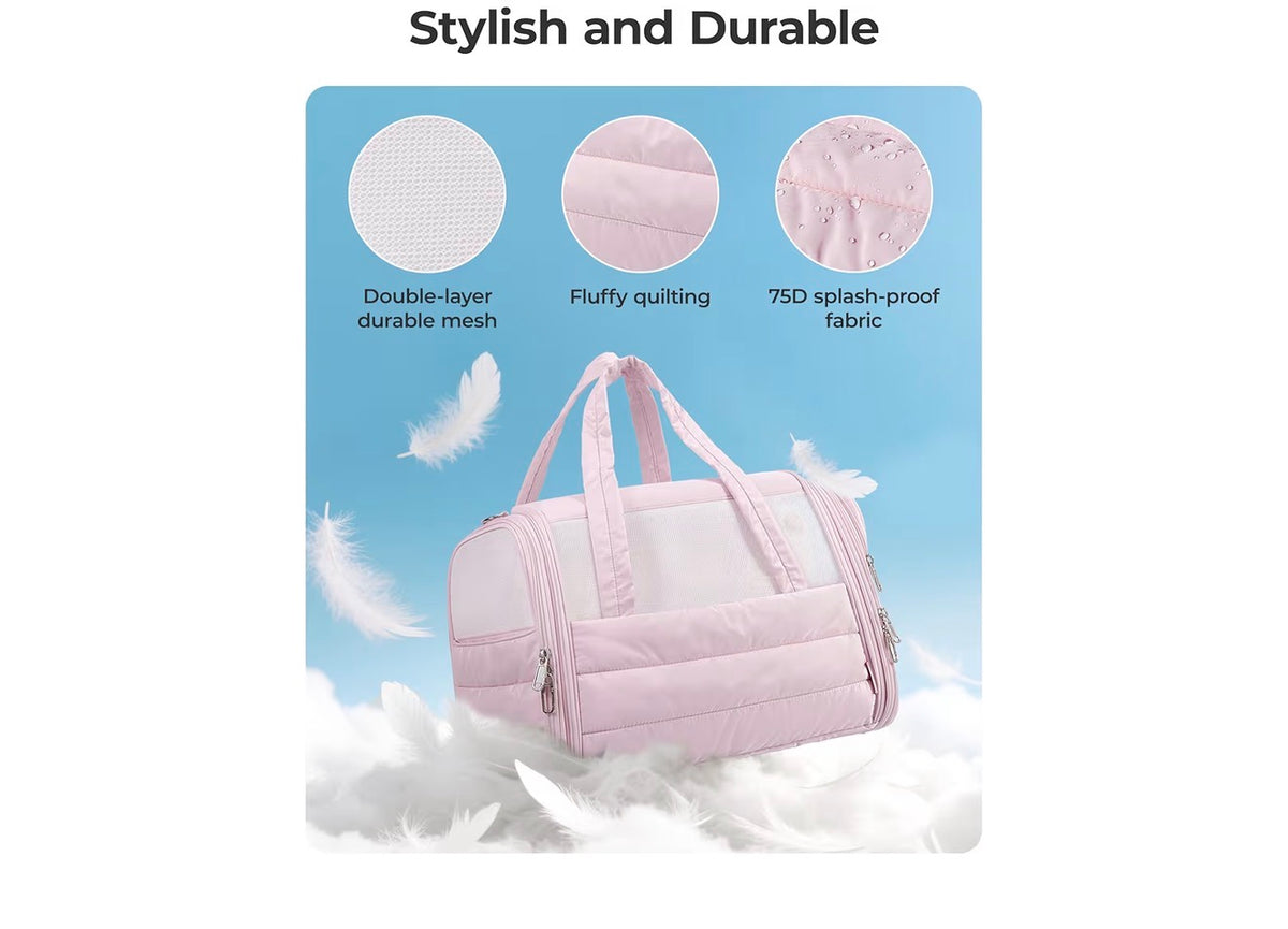 BagSmart Pet Carrier Collapsible Soft Quilted