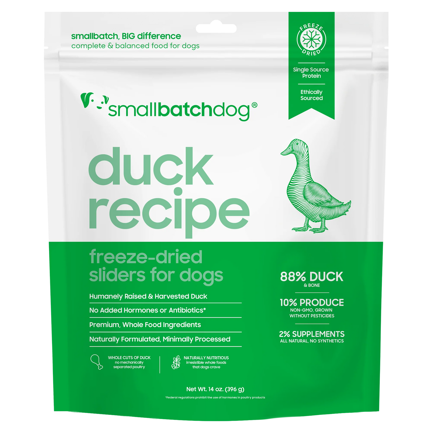 Small Batch Freeze Dried Raw Duck Sliders 🐶 14oz