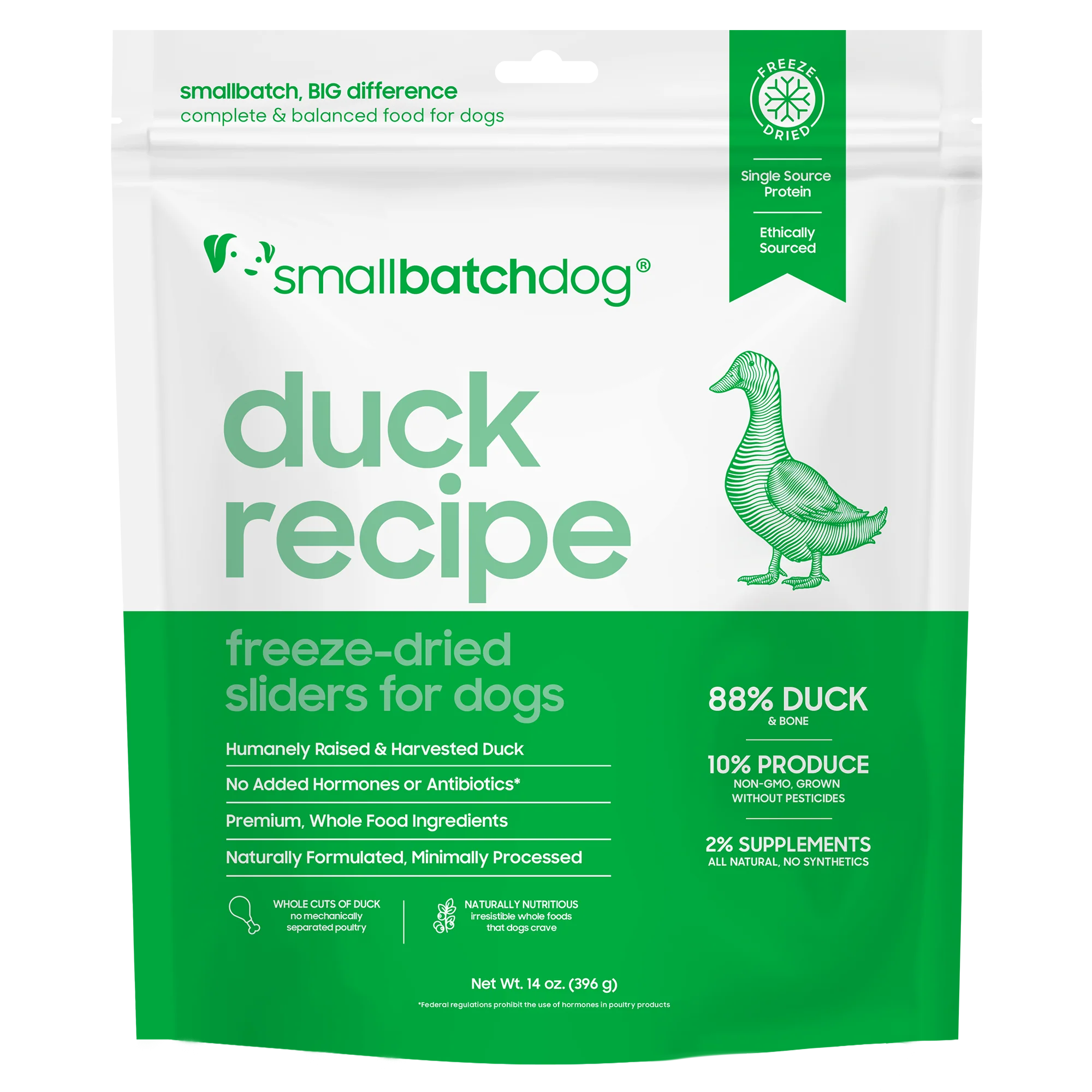 Small Batch Freeze Dried Raw Duck Sliders 🐶 14oz