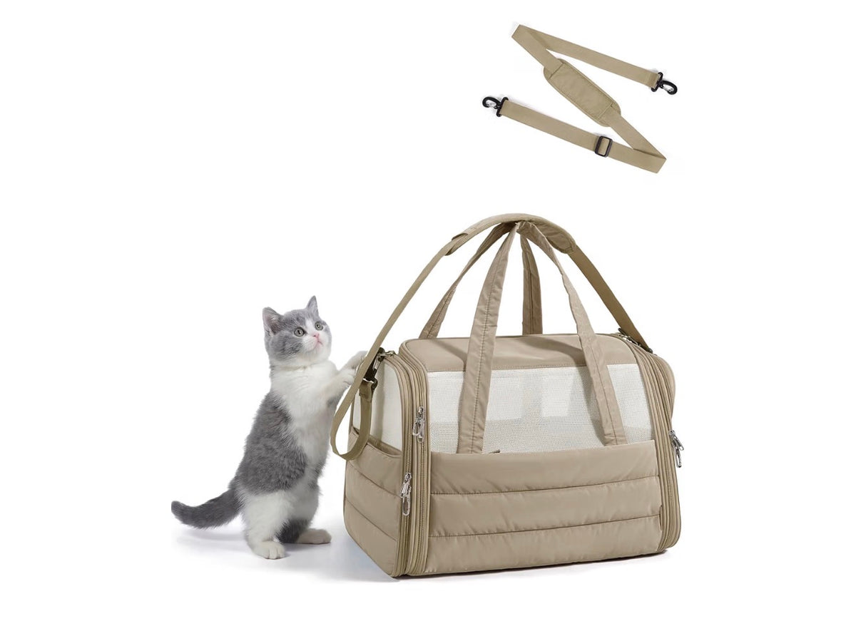 BagSmart Pet Carrier Collapsible Soft Quilted