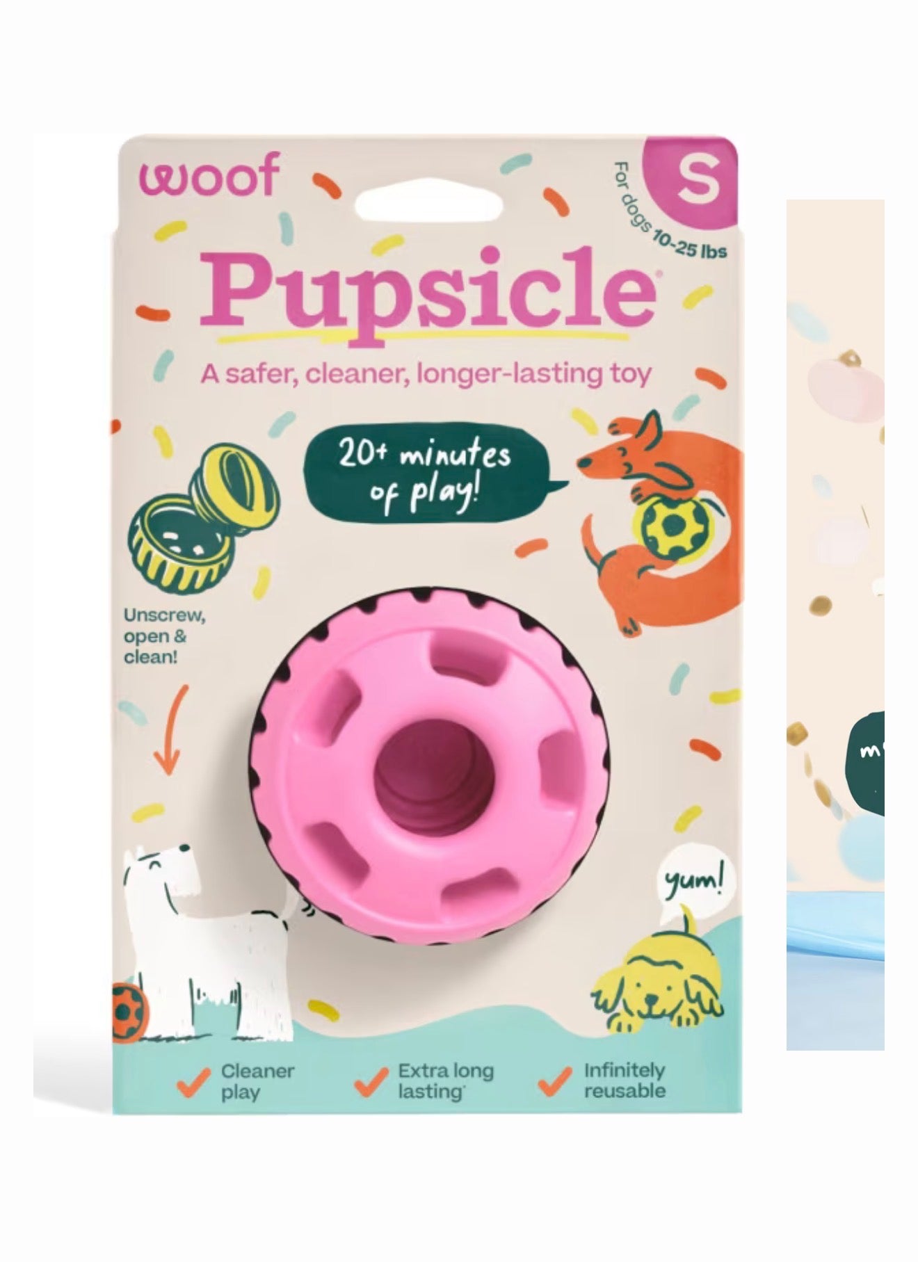 Woof Pupsicle Treat Dispensing Doy Toy Pink