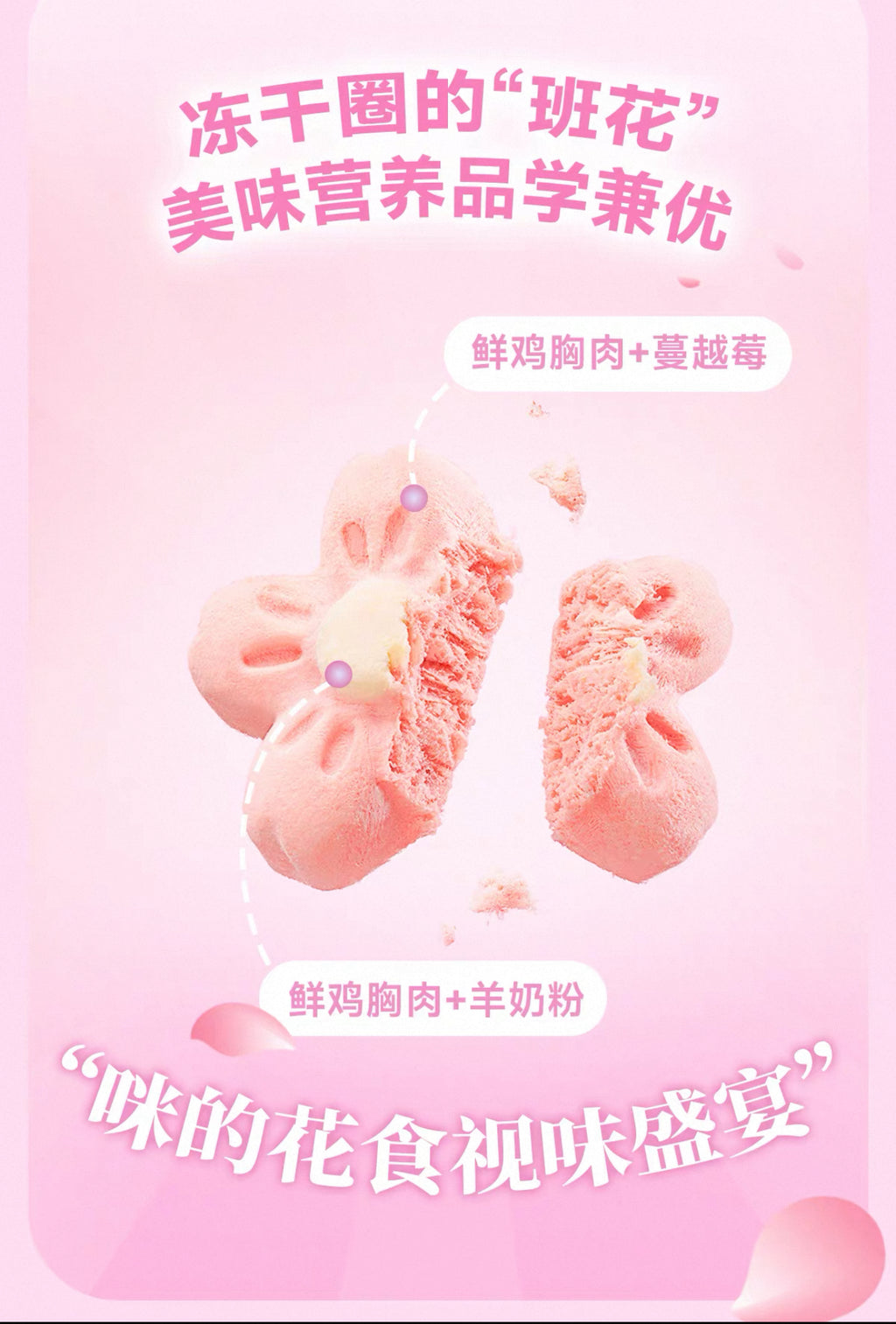 Bright Freeze Dried Chicken Berry Cherry Blossom Bite 🐶🐱