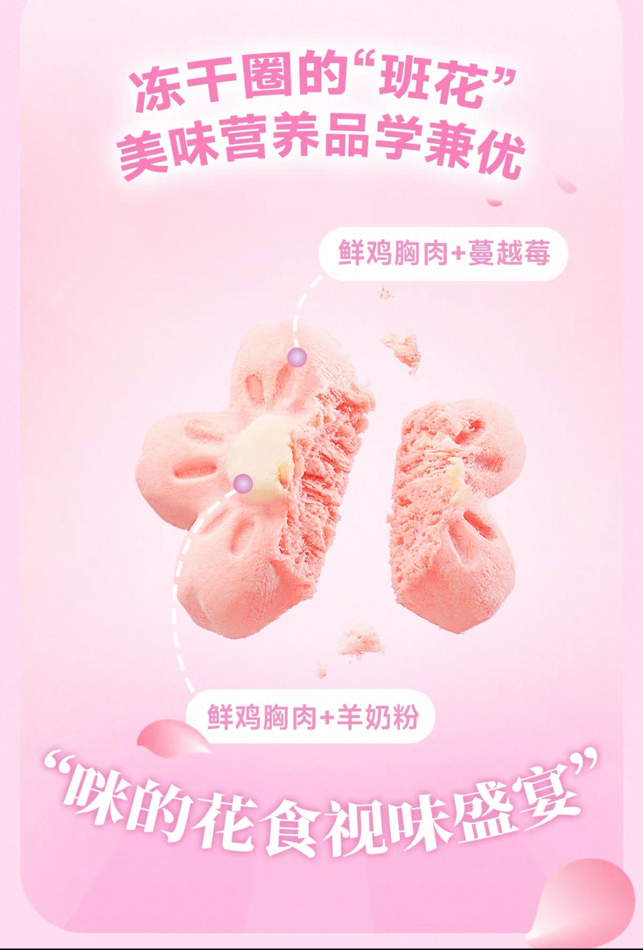 Bright Freeze Dried Chicken Berry Cherry Blossom Bite 🐶🐱