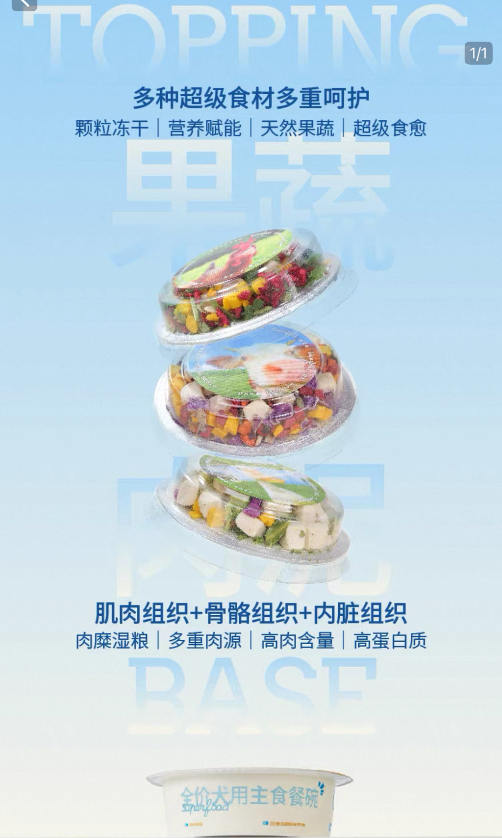 Haki Haki Yogurt Bowl Dog Can with topping 🐶
