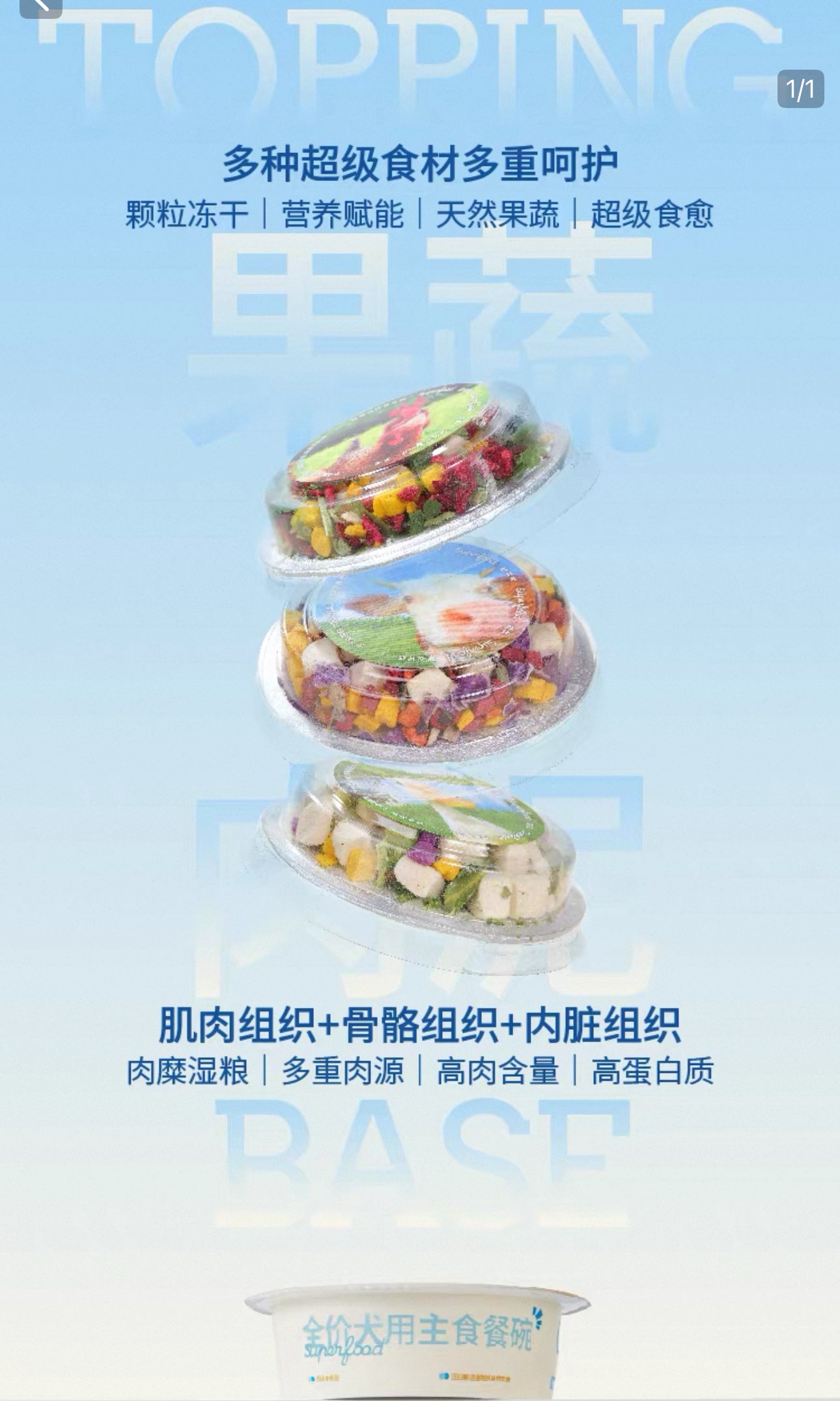 Haki Haki Yogurt Bowl Dog Can with topping 🐶