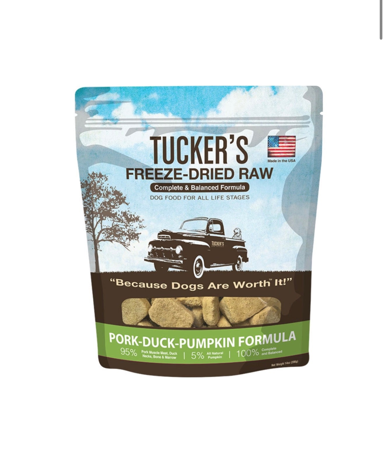 Tuckers Freeze Dried Raw Pork Duck Pumpkin 14oz