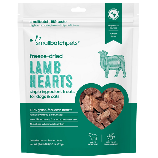 Small Batch Freeze Dried Lamb Hearts 3.5oz